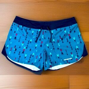 PATAGONIA Lined Nine Trails Shorts Women's S Teal Athletic Stretch